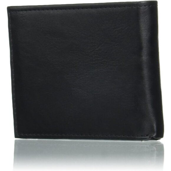 Men Black Extra Capacity Slimfold Wallet with Multiple Card Slots and ID Window - Picture 4 of 8